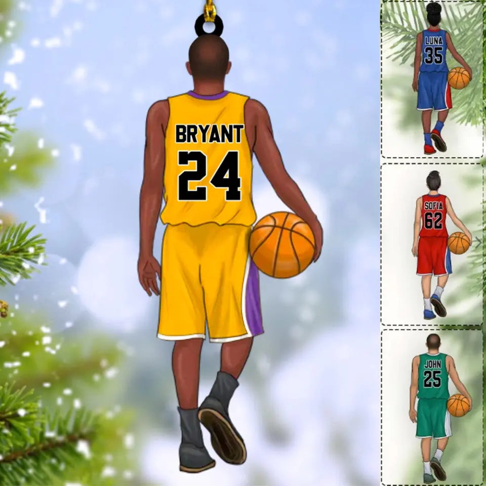 Personalisiertes Basketball-Spieler-Ornament-Geschenk für Basketball-Liebhaber, individuelle Weihnachtsgeschenke für Basketball-Spieler