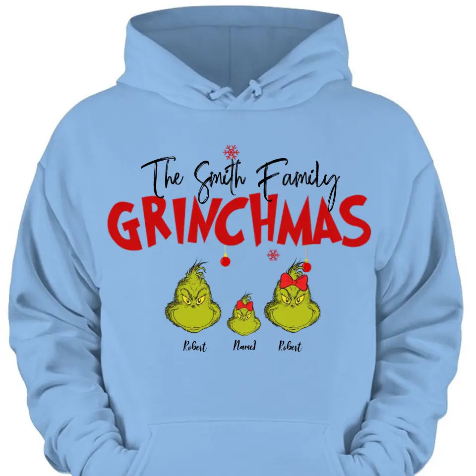 Geschenk für Familie, personalisiertes Grinch Familienshirt – Hoodie – Sweatshirt, Familien-Weihnachtsshirt, Weihnachtsgeschenk