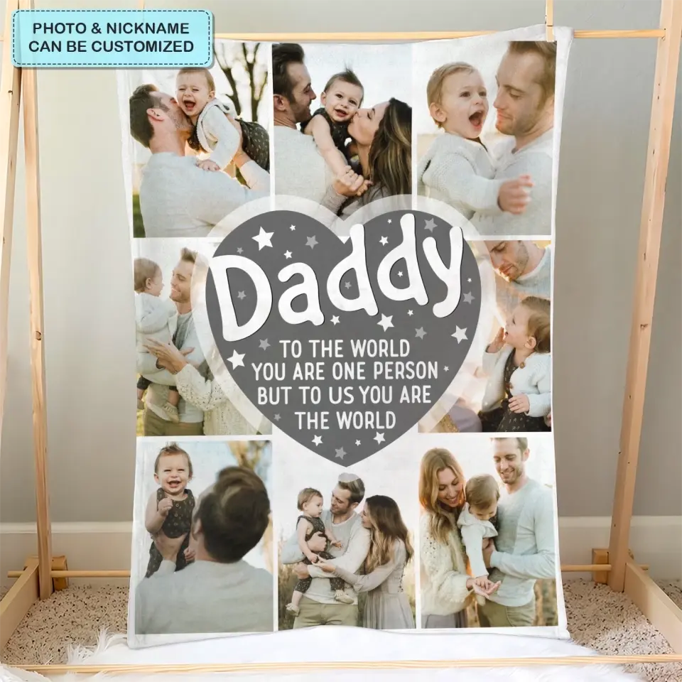 Personalisierte individuelle Decke – Geburtstag, Vatertagsgeschenk für Papa – You Are The World