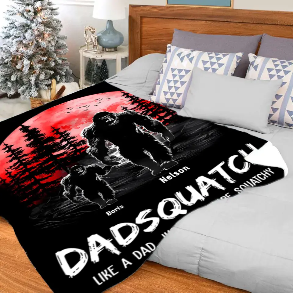 Dadsquatch, wie ein Papa, einfach viel mehr Squatchy – personalisierte Decke