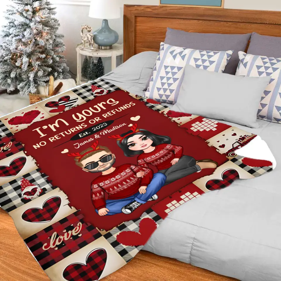Ich bin Dein – personalisierte individuelle Decke – Weihnachtsgeschenk für Paar, Ehefrau, Ehemann