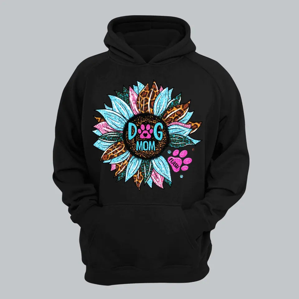 Personalisiertes Sonnenblumen- und Hundemama-T-Shirt bedruckt