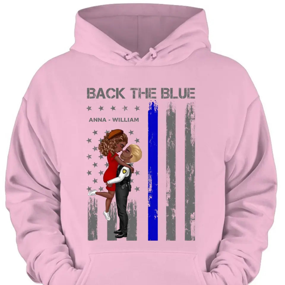 Personalisierte Paar-Krankenschwester-Polizei-Flaggen-Druckkleidung