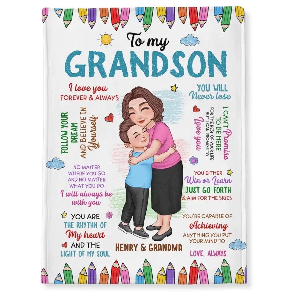 Colorful To My Grandson Granddaughter Crayon