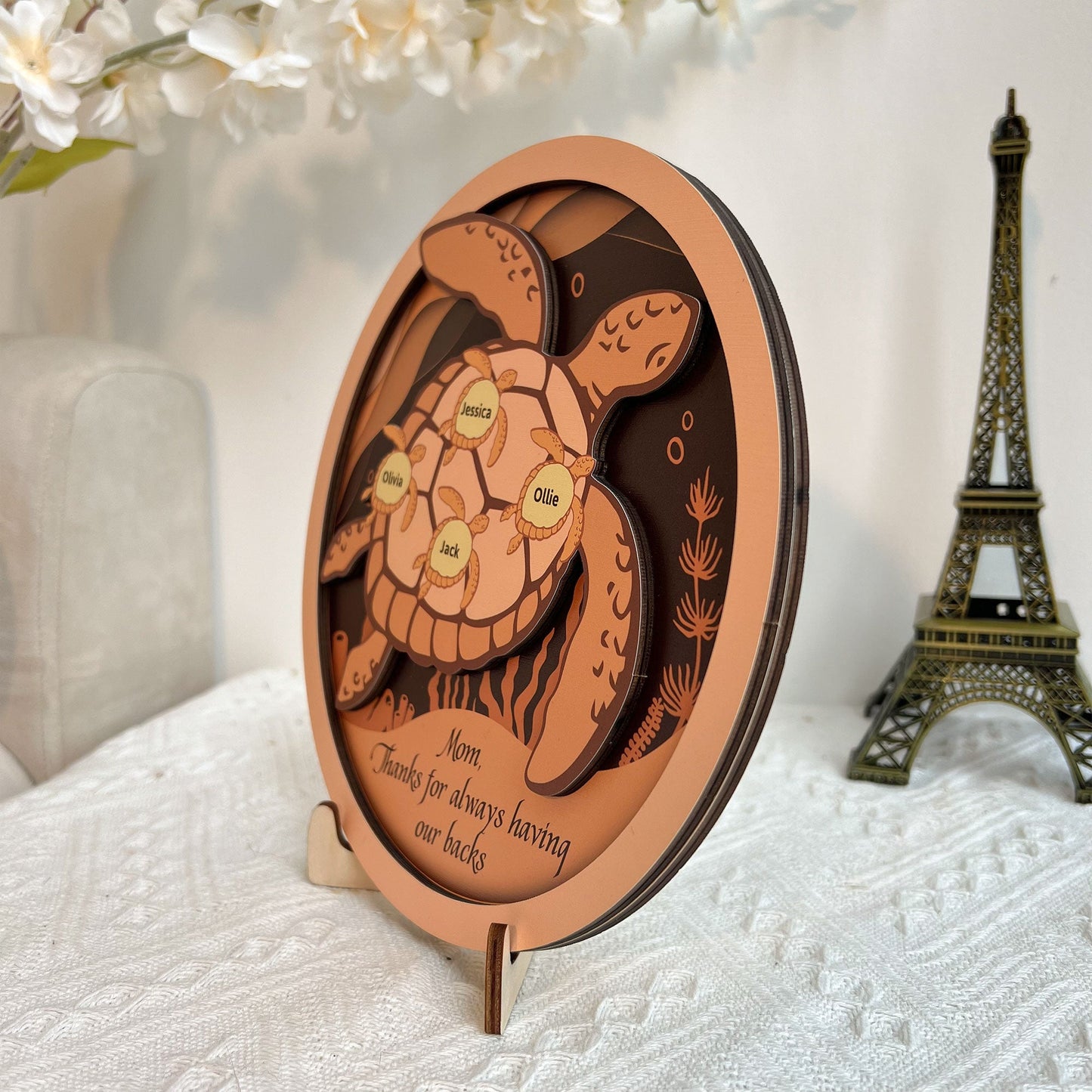 Mom Thanks For Always Having Our Backs Mother's Day - Personalized Wooden Plaque