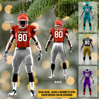 Personalized Ornament American Football Acrylic Ornament 2 Sides Christmas Ornament For Football Player Football