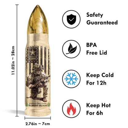 Personalized Military Service Custom Bullet Tumbler - Honor Your Journey