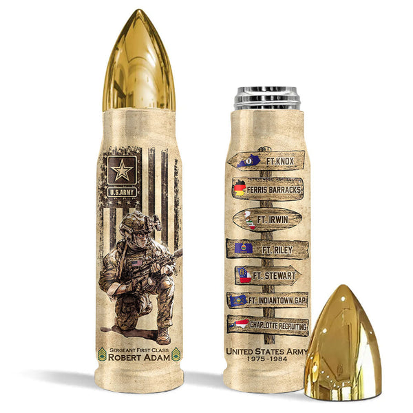 Personalized Military Service Custom Bullet Tumbler - Honor Your Journey