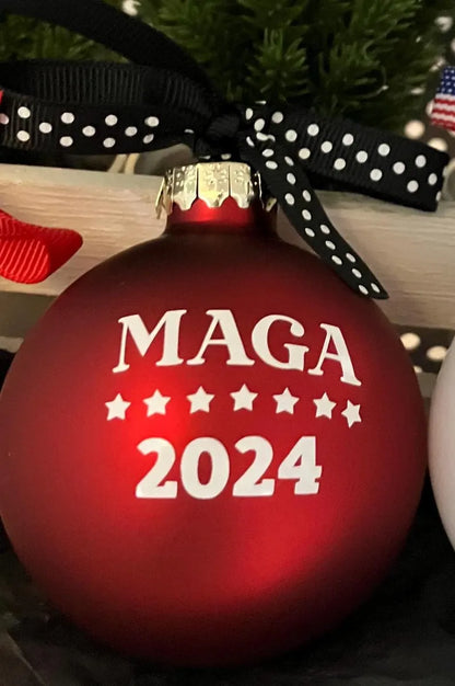 MAGA Trump 2024 Ornament, Patriotic, Donald Trump Keepsake Ornaments for Christmas