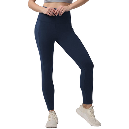 High Waisted Warm Wool Lined Tight Pants With Pockets