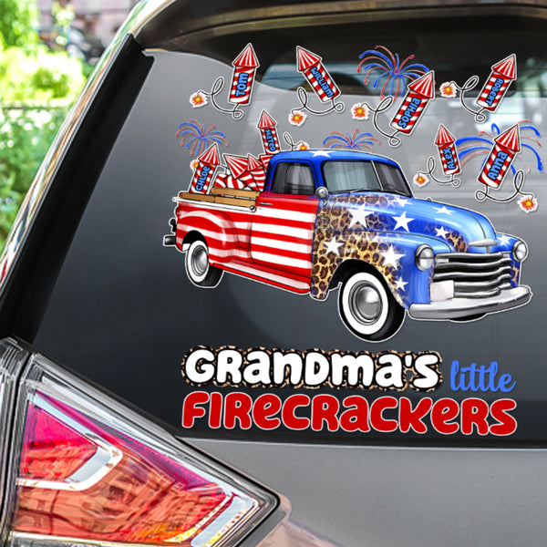 Custom Grandma's Little Firecrackers Car Decal - Personalize with Up to 10 Kids' Names
