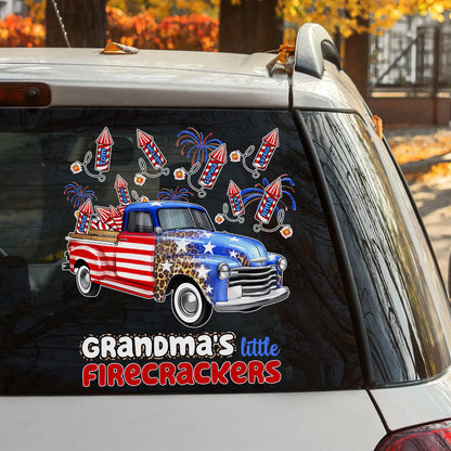 Custom Grandma's Little Firecrackers Car Decal - Personalize with Up to 10 Kids' Names