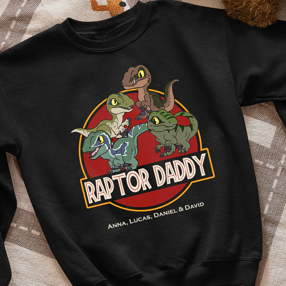 Raptor Daddy Custom T-Shirt -  Personalized Dino Dad Gift