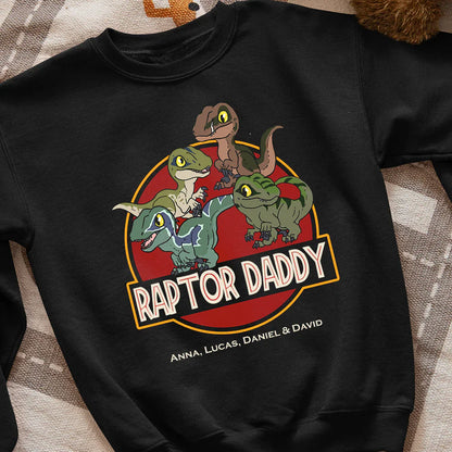 Raptor Daddy Custom T-Shirt -  Personalized Dino Dad Gift