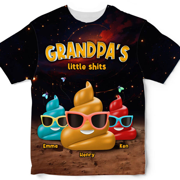 Personalized Gift For Grandpa Funny Little Sh*t All-over Print T Shirt - Hoodie - Sweatshirt