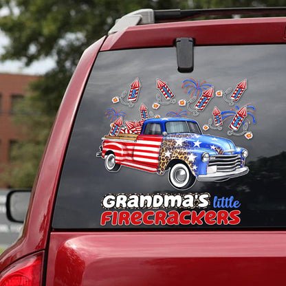 Custom Grandma's Little Firecrackers Car Decal - Personalize with Up to 10 Kids' Names