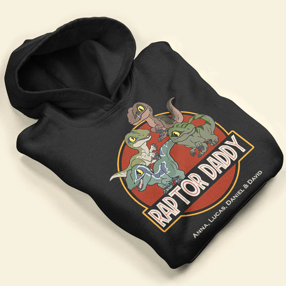 Raptor Daddy Custom T-Shirt -  Personalized Dino Dad Gift
