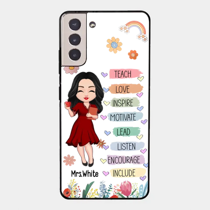Teacher Floral Rainbow Personalized Phone case Teacher Appreciation Thank
