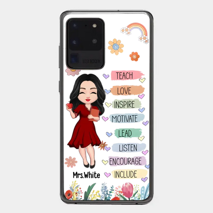 Teacher Floral Rainbow Personalized Phone case Teacher Appreciation Thank