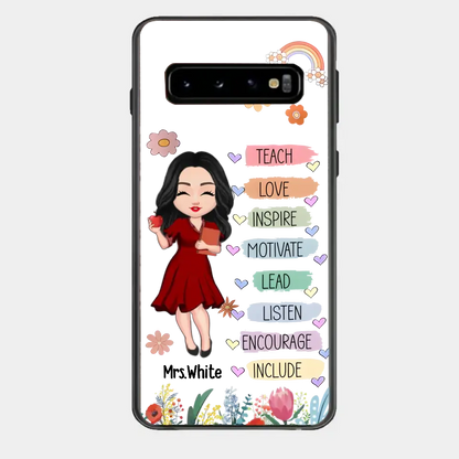 Teacher Floral Rainbow Personalized Phone case Teacher Appreciation Thank