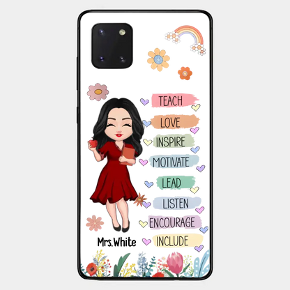 Teacher Floral Rainbow Personalized Phone case Teacher Appreciation Thank