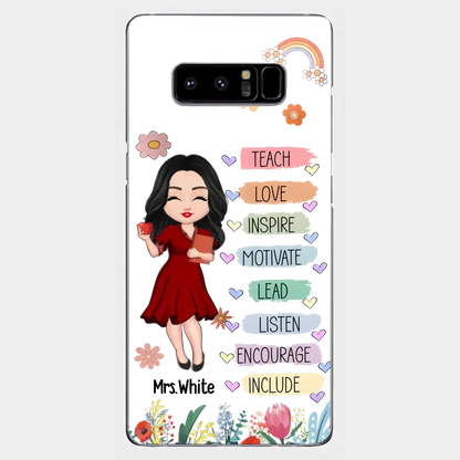 Teacher Floral Rainbow Personalized Phone case Teacher Appreciation Thank