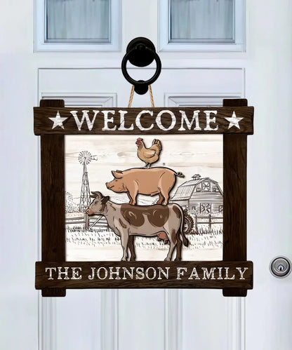 Personalisiertes Bauernhof-Holzschild, Geschenk für Landwirt