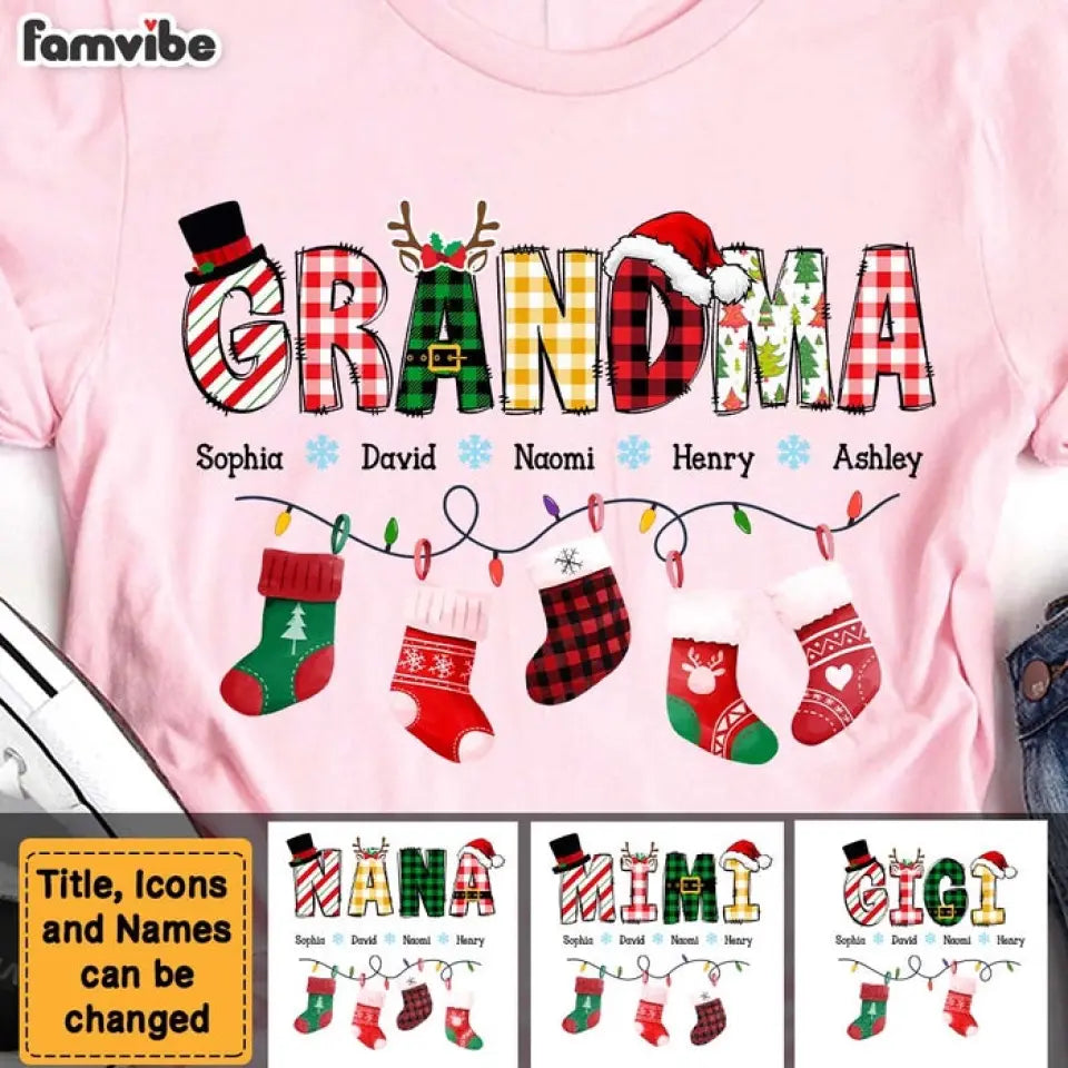 Gift For Grandma Christmas Socks Shirt - Hoodie - Sweatshirt
