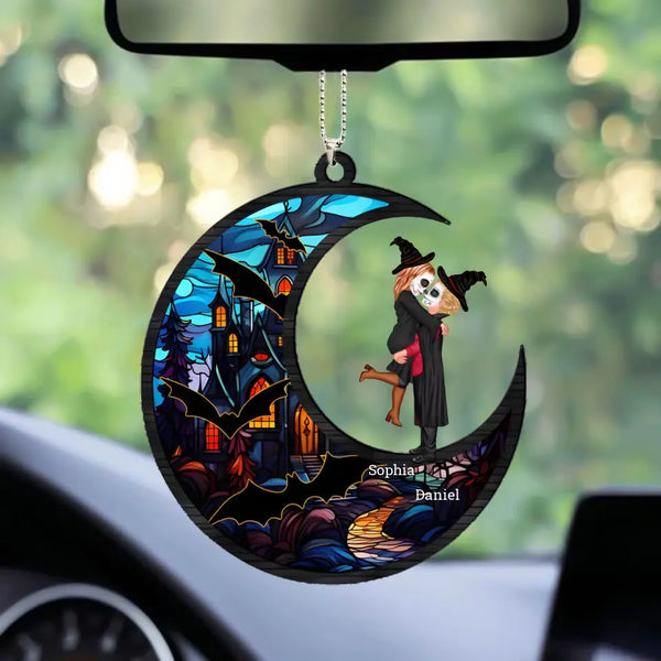 Gift For Witch Couple, Halloween Gift - Personalized Acrylic Car Ornament