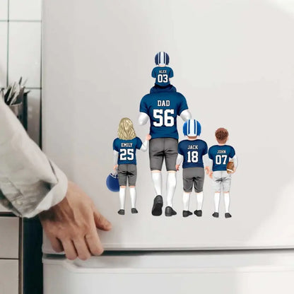 Personalisierter American-Football-Aufkleber für Papa und Kinder