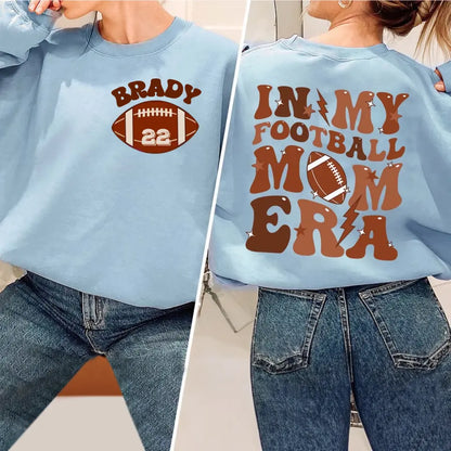 Spieltag Sport Mama T-Shirt, Fußballspiel-Saison-Shirt, individuelles Fußball-Mama-Ära-Shirt mit Namen und Nummer des Kindes, personalisiertes Mama-Fußball-T-Shirt