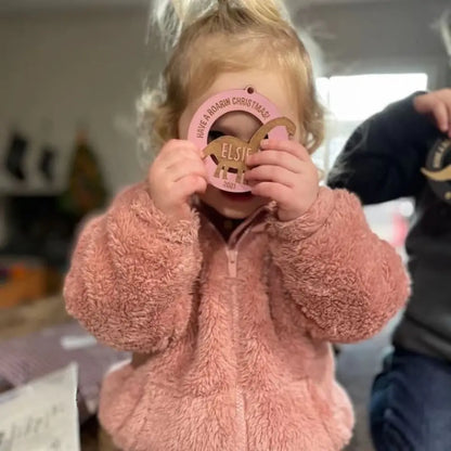 Personalisierter Holz-Dinosaurier-Kinder-Weihnachtsschmuck