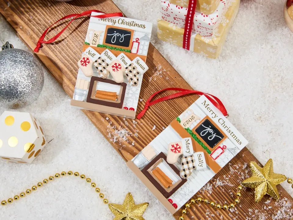 Personalisierte Familien-Weihnachtsdekoration|Weihnachtsstrumpf-Ornament|Strümpfe am Kamin|Weihnachtsgeschenk|Christbaumschmuck