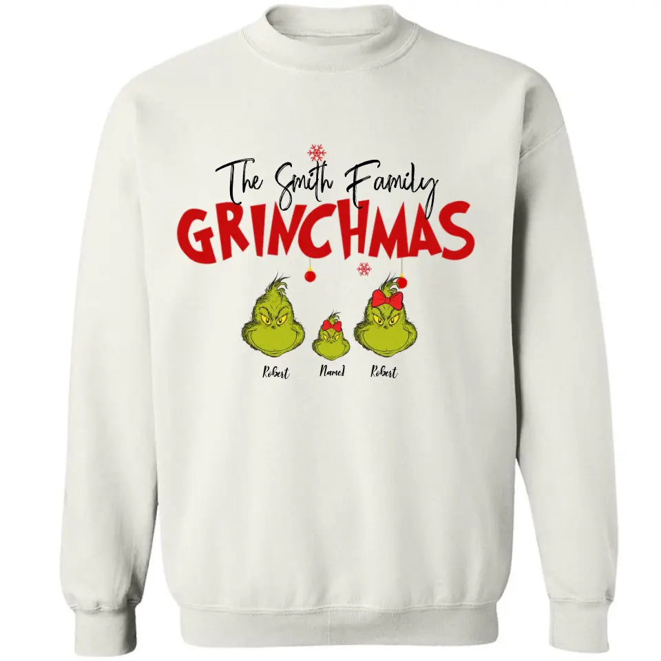 Geschenk für Familie, personalisiertes Grinch Familienshirt – Hoodie – Sweatshirt, Familien-Weihnachtsshirt, Weihnachtsgeschenk