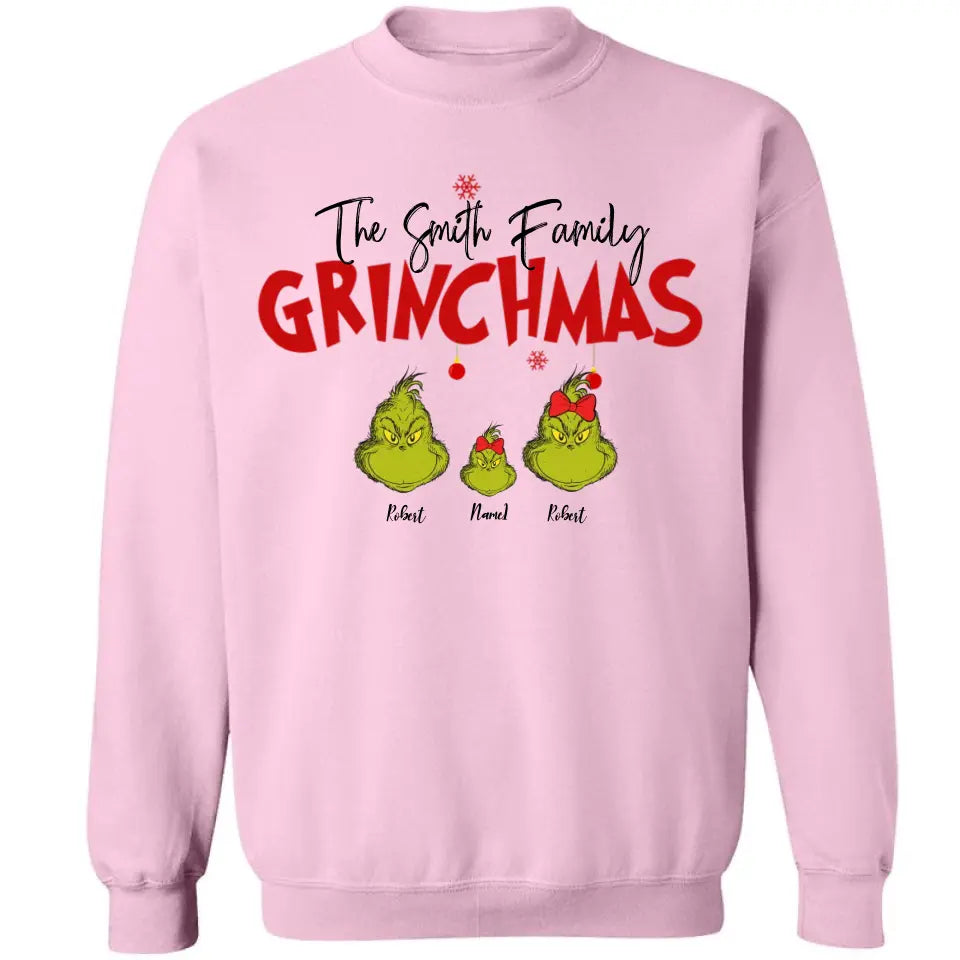 Geschenk für Familie, personalisiertes Grinch Familienshirt – Hoodie – Sweatshirt, Familien-Weihnachtsshirt, Weihnachtsgeschenk