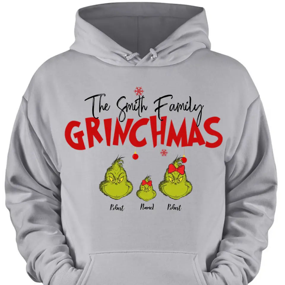 Geschenk für Familie, personalisiertes Grinch Familienshirt – Hoodie – Sweatshirt, Familien-Weihnachtsshirt, Weihnachtsgeschenk
