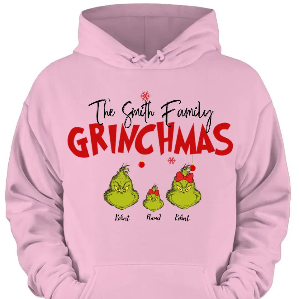 Geschenk für Familie, personalisiertes Grinch Familienshirt – Hoodie – Sweatshirt, Familien-Weihnachtsshirt, Weihnachtsgeschenk