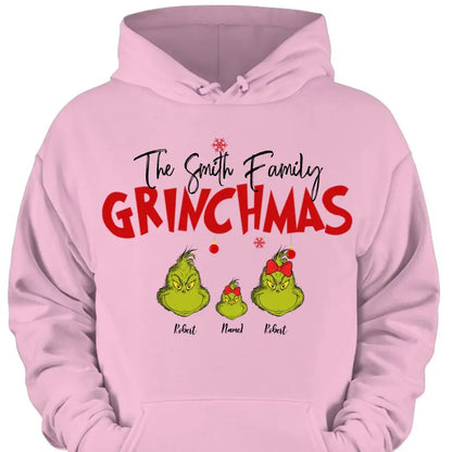 Geschenk für Familie, personalisiertes Grinch Familienshirt – Hoodie – Sweatshirt, Familien-Weihnachtsshirt, Weihnachtsgeschenk