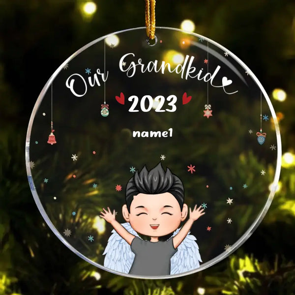 Grandkids 2023 - Personalized Circle Acrylic Ornament