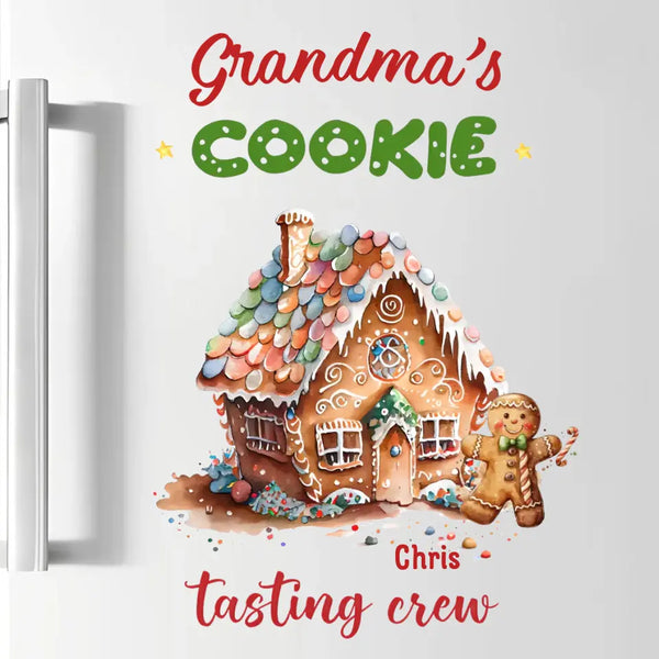 Grandma's Cookies Tasting Crew – personalisierter individueller Aufkleber – Weihnachtsgeschenk für Oma, Mutter, Familienmitglieder