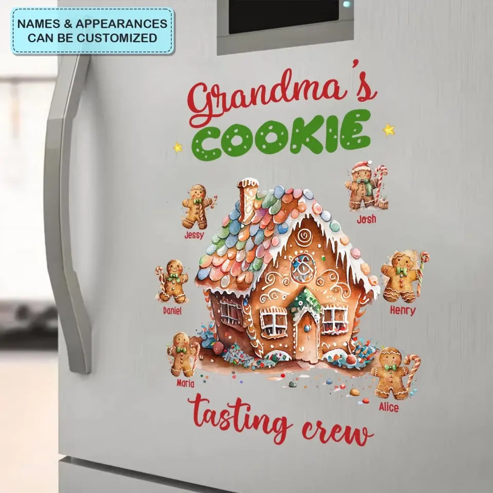 Grandma's Cookies Tasting Crew – personalisierter individueller Aufkleber – Weihnachtsgeschenk für Oma, Mutter, Familienmitglieder