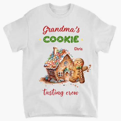 Omas Cookie-Tasting-Crew – personalisiertes individuelles T-Shirt – Weihnachtsgeschenk für Oma, Mama, Familienmitglieder