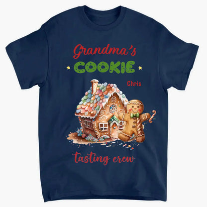 Omas Cookie-Tasting-Crew – personalisiertes individuelles T-Shirt – Weihnachtsgeschenk für Oma, Mama, Familienmitglieder