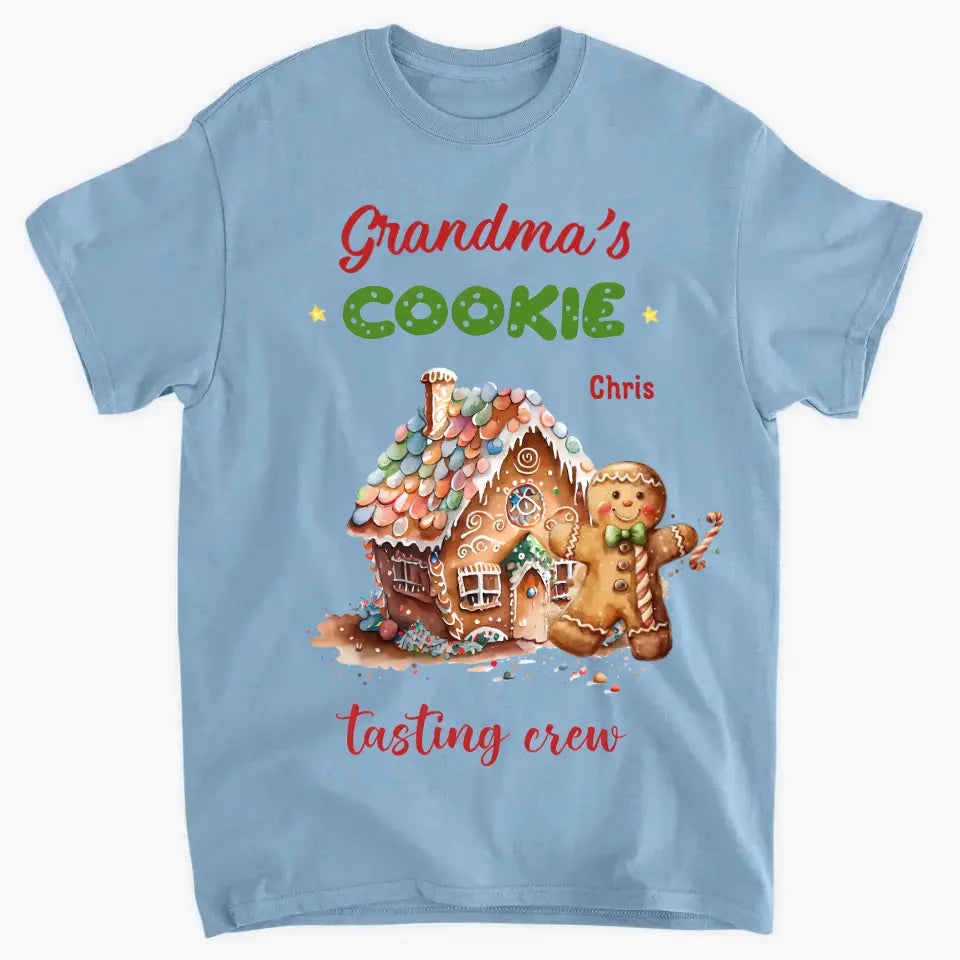 Omas Cookie-Tasting-Crew – personalisiertes individuelles T-Shirt – Weihnachtsgeschenk für Oma, Mama, Familienmitglieder