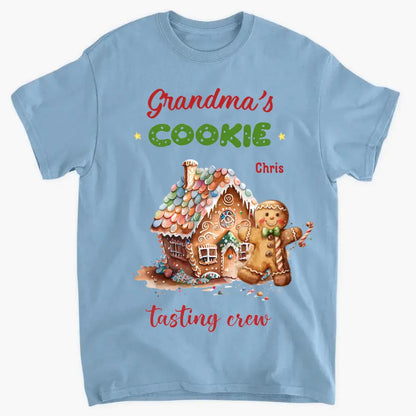 Omas Cookie-Tasting-Crew – personalisiertes individuelles T-Shirt – Weihnachtsgeschenk für Oma, Mama, Familienmitglieder