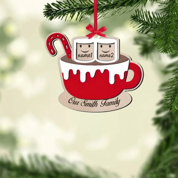 Personalisiertes süßes Marshmallow-Familien-Weihnachtsornament