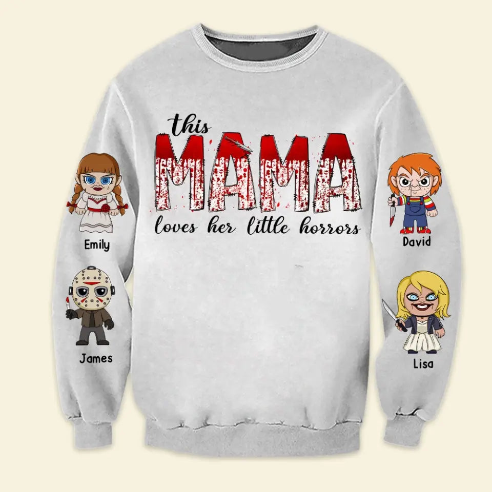 Geschenk für Familie, personalisiertes 3D-Shirt, Familien-Horror-Kindershirt, Halloween-Geschenk