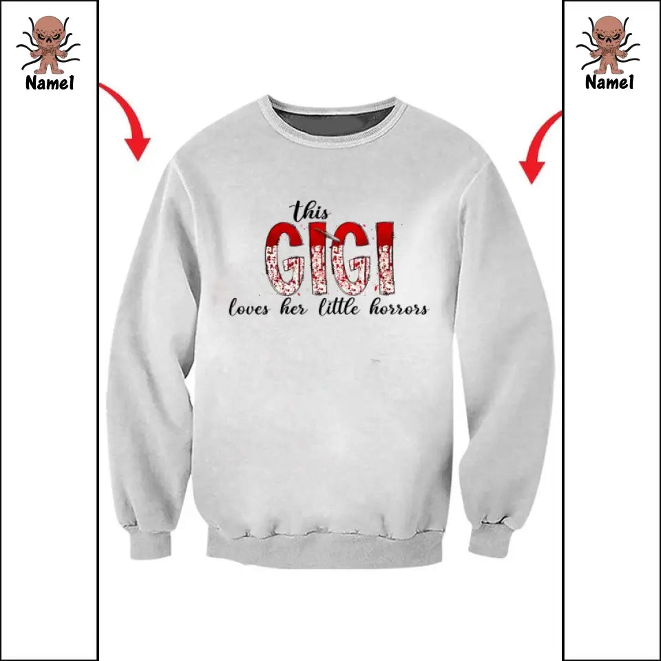 Geschenk für Familie, personalisiertes 3D-Shirt, Familien-Horror-Kindershirt, Halloween-Geschenk