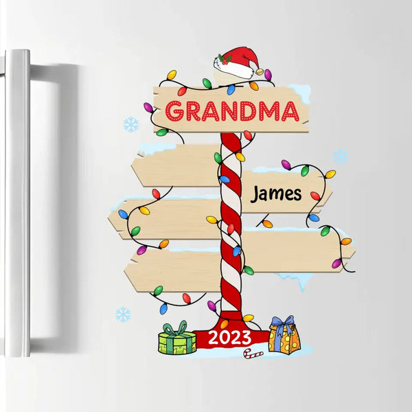 Oma Weihnachtspostschild – personalisierter individueller Aufkleber – Weihnachten, Muttertagsgeschenk für Oma, Mama, Familienmitglieder