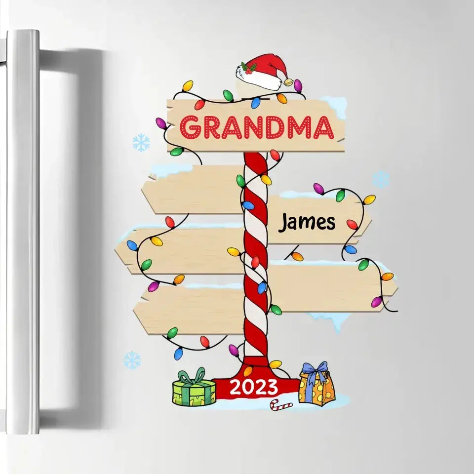 Oma Weihnachtspostschild – personalisierter individueller Aufkleber – Weihnachten, Muttertagsgeschenk für Oma, Mama, Familienmitglieder